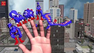 Crazy Captain America Dinosaur Finger Family