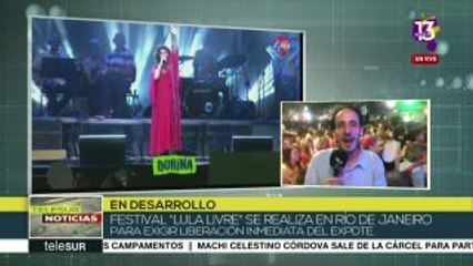 Más de 20 mil personas difrutan Festival Lula Livre en Rio de Janeiro