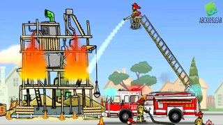 Construction Vehicles Truck Videos For children, diggers at work for children Fire Truck