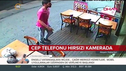 Cep telefonu hırsızı kameraya yakalandı