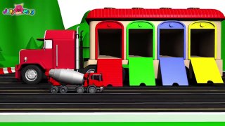 Learning Color name With Special City Vehicle Mack truck car carrier for kids car toys