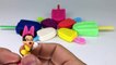 Play & Learn Colours w Play Dough Ice Cream Surprise Toys MICKEY MOUSE, Minnie Mouse & Mol
