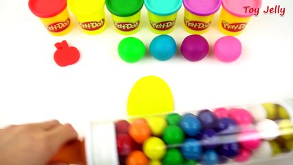 Learn Colors Play Doh Molds for Kids Kinder Surprise Eggs Toys Baby Finger Family Song for