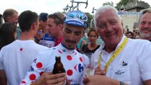 Tour de France 2018 - Toute la joie du maillot à pois Julian Alaphilippe  à Paris sur les Champs Elysées