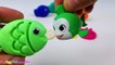 Kids Learn Colors with Play Doh Fish molds & Surprises Toddler learning