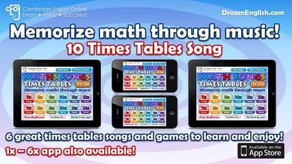 10 TIMES TABLE Math Song Count up by 10s!