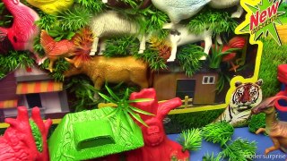 Jurassic DINOSAURS and Domestic Animals Toys For Kids !