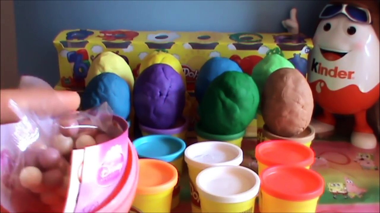 16 HUEVOS KINDER DE PLASTILINA PLAY DOH ★ JUGUETES SORPRESA FROZEN, MICKEY MOUSE, LA CERDI