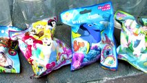 Learn COLORS 4 BATH BOMBS Disney Princess   Disney Frozen   Toy Story   Finding Dory