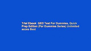 Trial Ebook  GED Test For Dummies, Quick Prep Edition (For Dummies Series) Unlimited acces Best