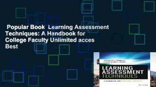 Popular Book  Learning Assessment Techniques: A Handbook for College Faculty Unlimited acces Best