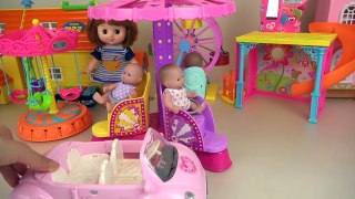 Baby doll pink car and play park toys play