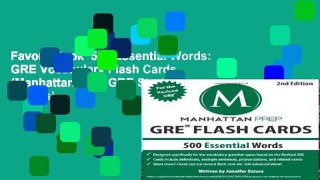 Favorit Book  500 Essential Words: GRE Vocabulary Flash Cards (Manhattan Prep GRE Strategy Guides)