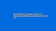 Favorit Book  Corporate Finance For Dummies Unlimited acces Best Sellers Rank : #4