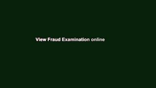 View Fraud Examination online