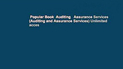 Popular Book  Auditing   Assurance Services (Auditing and Assurance Services) Unlimited acces