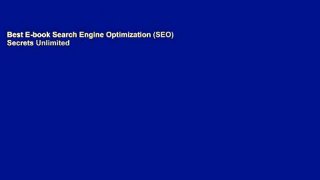 Best E-book Search Engine Optimization (SEO) Secrets Unlimited