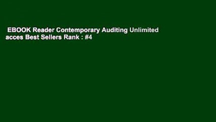 EBOOK Reader Contemporary Auditing Unlimited acces Best Sellers Rank : #4