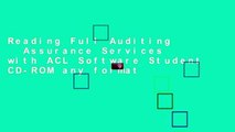 Reading Full Auditing   Assurance Services with ACL Software Student CD-ROM any format