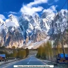 Karakorum Highway and The Majestic Passu Cones Hunza, Gilgit Baltistan Pakistan