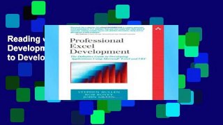 Reading Online Professional Excel Development: The Definitive Guide to Developing Applications