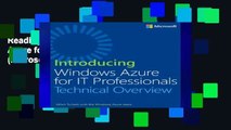 Reading Online Introducing Windows Azure for IT Professionals (Introducing (Microsoft)) any format