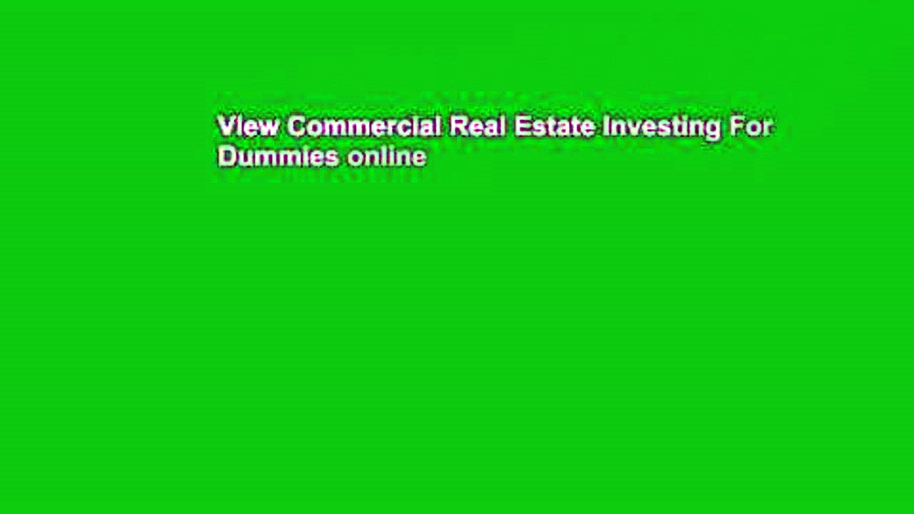 View Commercial Real Estate Investing For Dummies online
