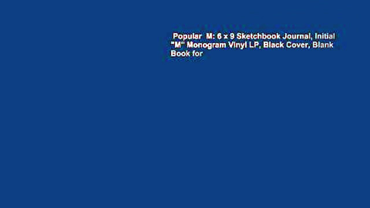 Popular  M: 6 x 9 Sketchbook Journal, Initial "M" Monogram Vinyl LP, Black Cover, Blank Book for