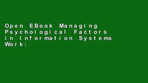 Open EBook Managing Psychological Factors in Information Systems Work: An Orientation to Emotional