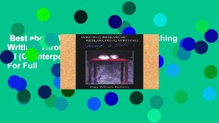Best ebook  Writing Research/Researching Writing: Through a Poet s I (Counterpoints)  For Full