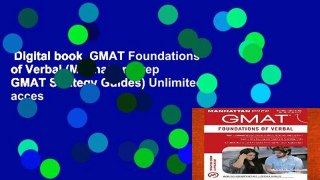 Digital book  GMAT Foundations of Verbal (Manhattan Prep GMAT Strategy Guides) Unlimited acces