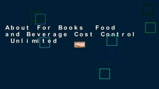 About For Books  Food and Beverage Cost Control  Unlimited