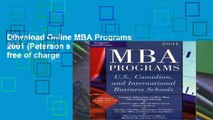 D0wnload Online MBA Programs 2001 (Peterson s MBA Programs) free of charge