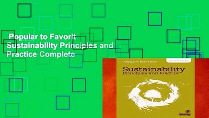 Popular to Favorit  Sustainability Principles and Practice Complete