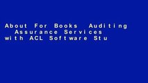 About For Books  Auditing   Assurance Services with ACL Software Student CD-ROM Complete