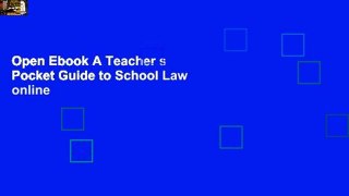 Open Ebook A Teacher s Pocket Guide to School Law online
