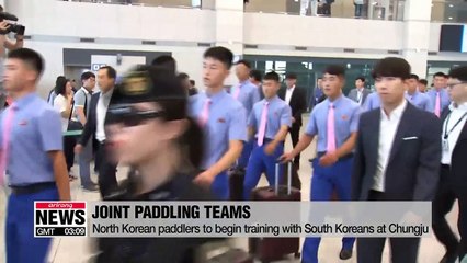 N. Korean athletes arrived in S. Korea for joint teams training