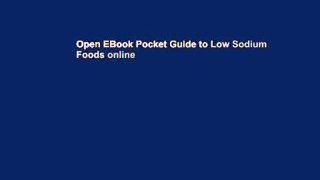 Open EBook Pocket Guide to Low Sodium Foods online
