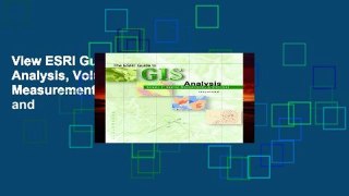 View ESRI Guide to GIS Analysis, Volume 2: Spatial Measurements   Statistics: Spatial and
