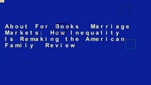 About For Books  Marriage Markets: How Inequality Is Remaking the American Family  Review