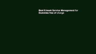 Best E-book Service Management for Dummies free of charge