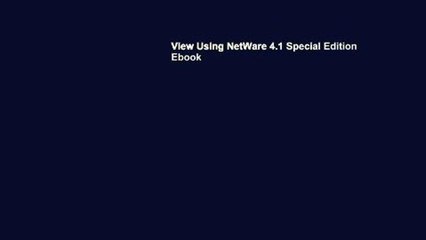 View Using NetWare 4.1 Special Edition Ebook