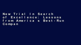 New Trial In Search of Excellence: Lessons from America s Best-Run Companies (Collins Business