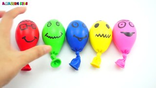 Rainbow Wet Water Balloons Finger Family Learn Colours