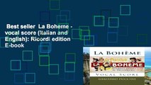 Best seller  La Boheme - vocal score (Italian and English): Ricordi edition  E-book