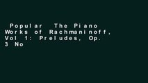 Popular  The Piano Works of Rachmaninoff, Vol 1: Preludes, Op. 3 No. 2, Op. 23, Op. 32