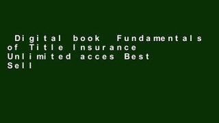 Digital book  Fundamentals of Title Insurance Unlimited acces Best Sellers Rank : #5