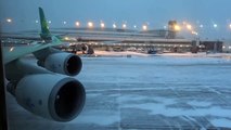 KLM 747 400 Ohare to Amsterdam Takeoff After Snow Storm