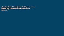 Popular Book  The Adjuster: Making Insurance Claims Pay Unlimited acces Best Sellers Rank : #1