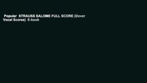 Popular  STRAUSS SALOME FULL SCORE (Dover Vocal Scores)  E-book